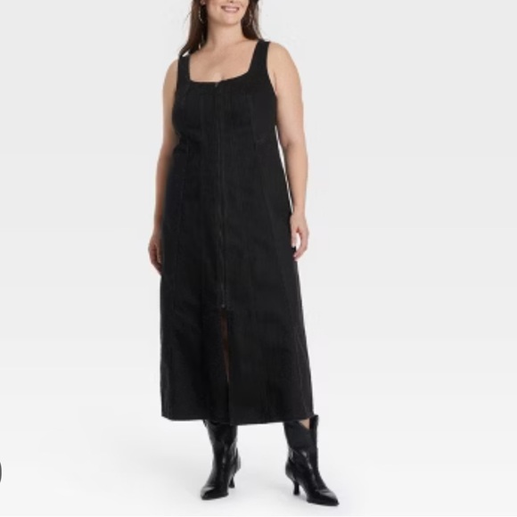 Women's Denim Tailored
Corset Midi Dress - Universal Thread Black new 🆕 - Picture 1 of 8